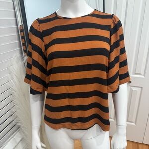 Target Black and Brown Striped Women's Blouse